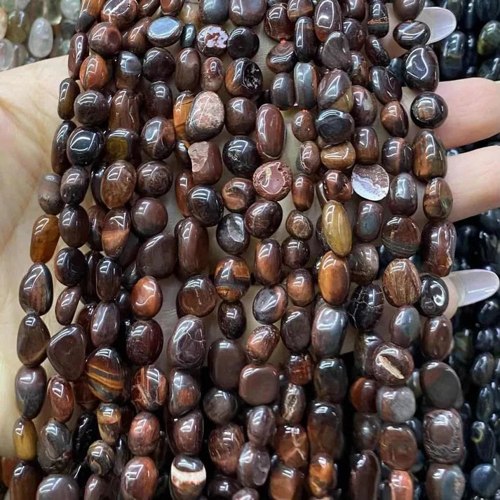 Nugget Shape Tigers Eye Beads