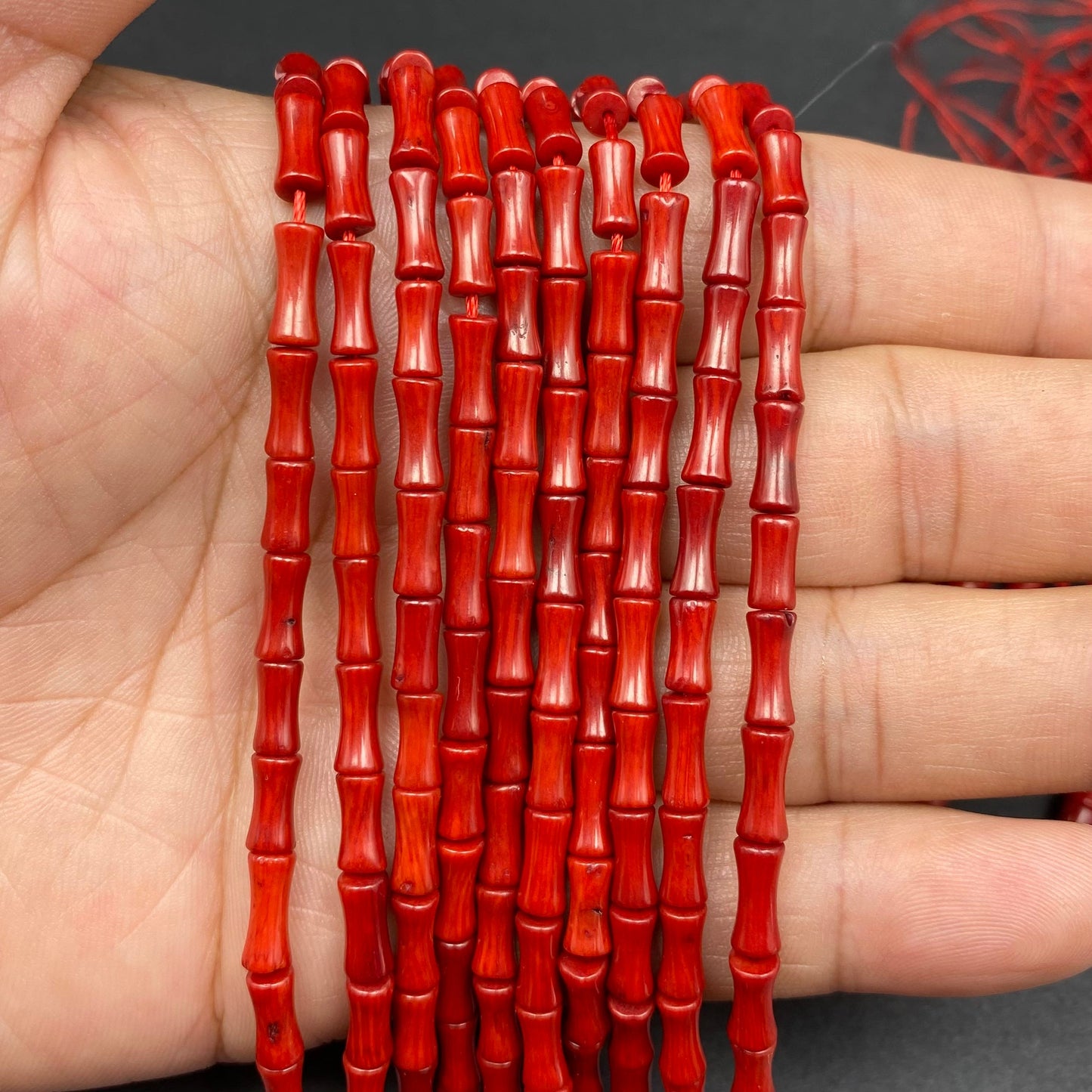 Bamboo Shape Coral Beads