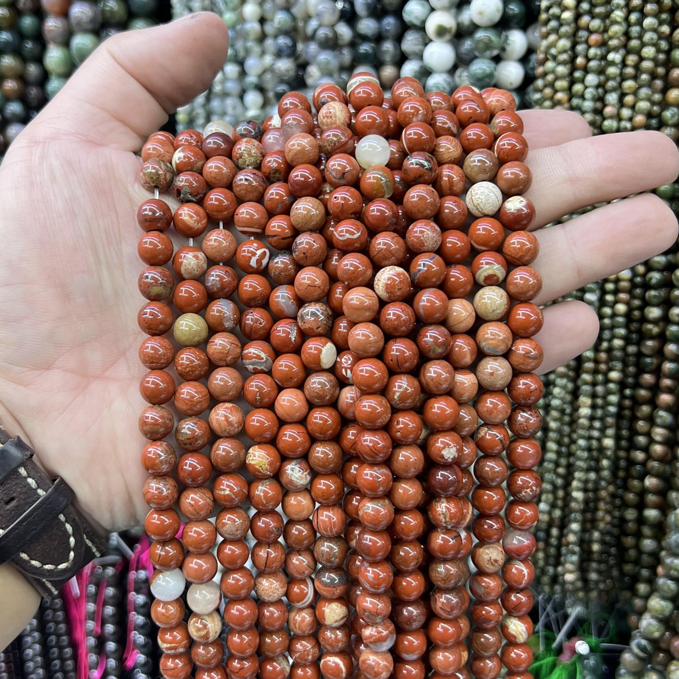 $2.5--8mm semi precious beads #1 Free Shipping
