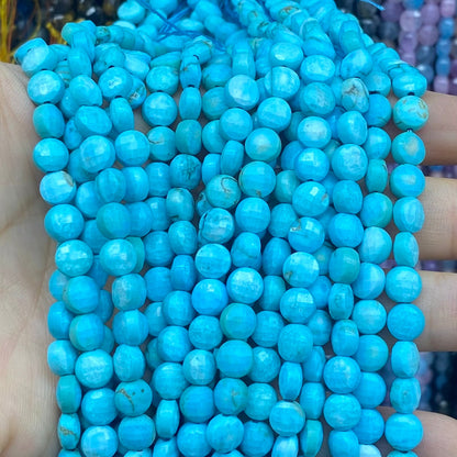 Turquoise Loose Beads Round Fcaeted Rice Rondelle Flat Oval Irregular Shape Beads