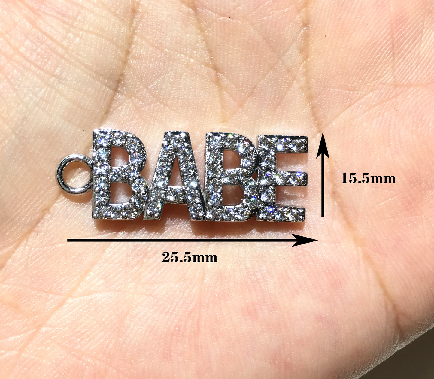 1PCS Brass Cubic Zirconia Vocabulary Slogan Charm