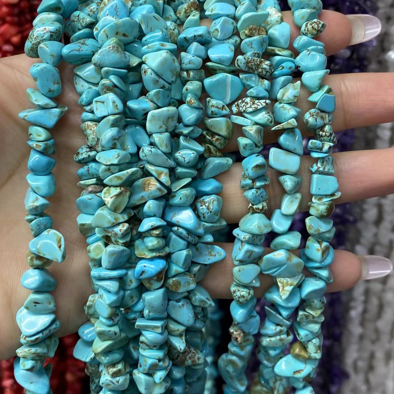 Turquoise Loose Beads Round Fcaeted Rice Rondelle Flat Oval Irregular Shape Beads