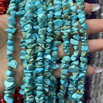 Turquoise Loose Beads Round Fcaeted Rice Rondelle Flat Oval Irregular Shape Beads