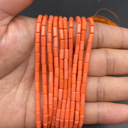 Tube Shape Coral Beads