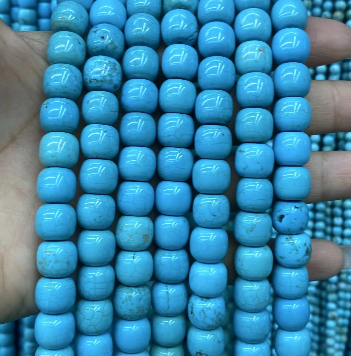 Turquoise Loose Beads Round Fcaeted Rice Rondelle Flat Oval Irregular Shape Beads
