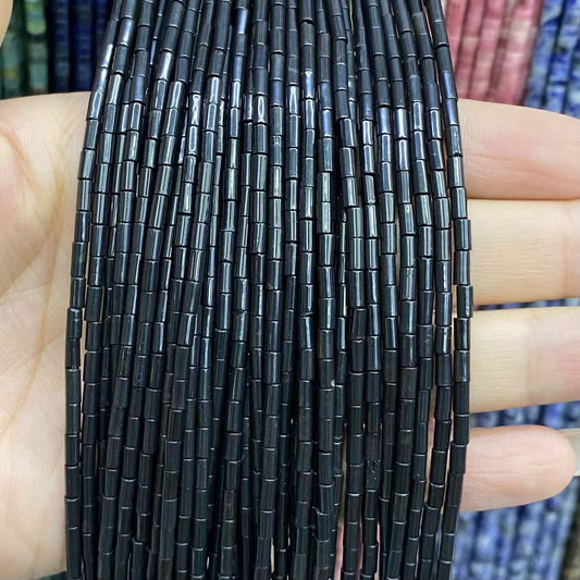 Tube Shape Black Onyx Beads