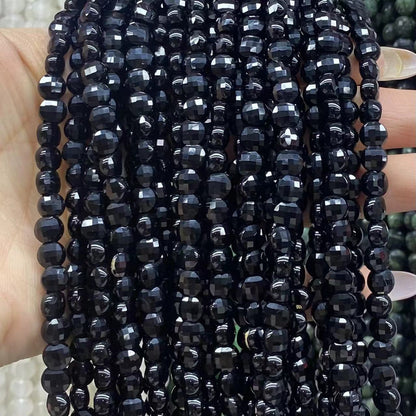Rondelle Shape Black Onyx Beads