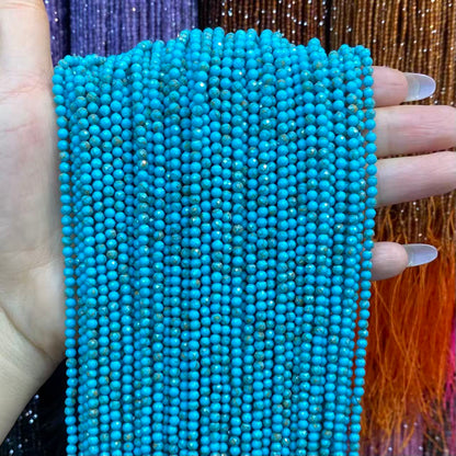 Turquoise Loose Beads Round Fcaeted Rice Rondelle Flat Oval Irregular Shape Beads