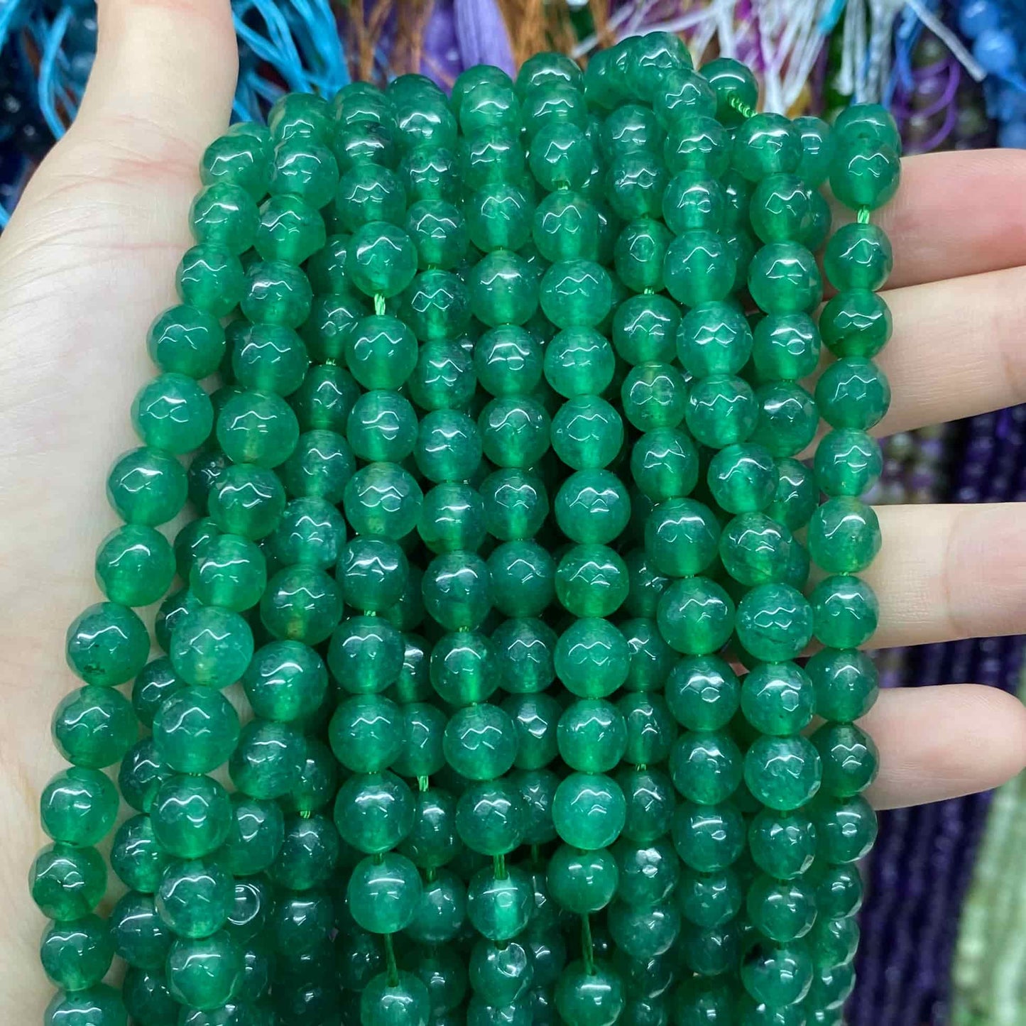 Color Jade Beads Faceted Round Beads 6mm/8mm/10mm
