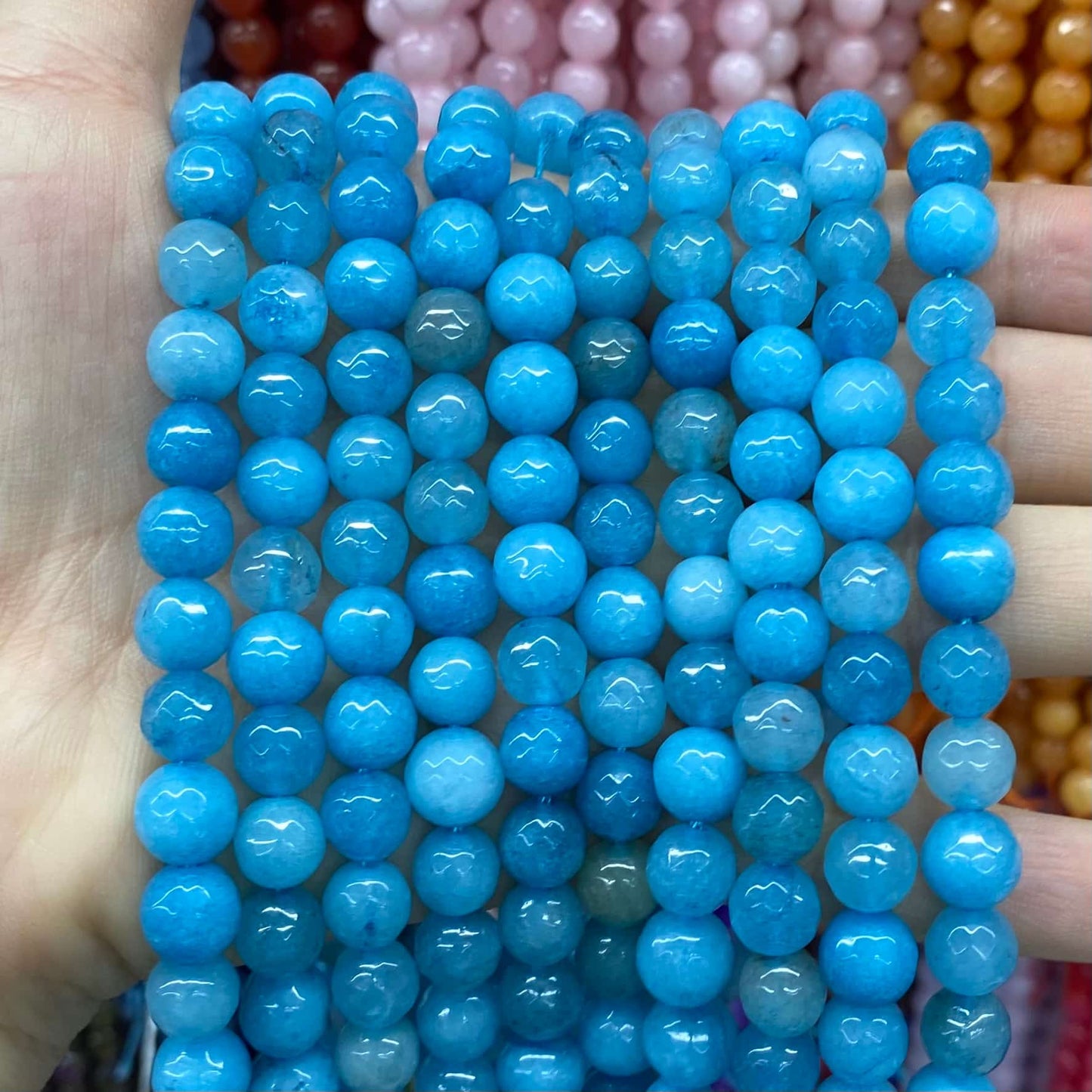 Color Jade Beads Faceted Round Beads 6mm/8mm/10mm