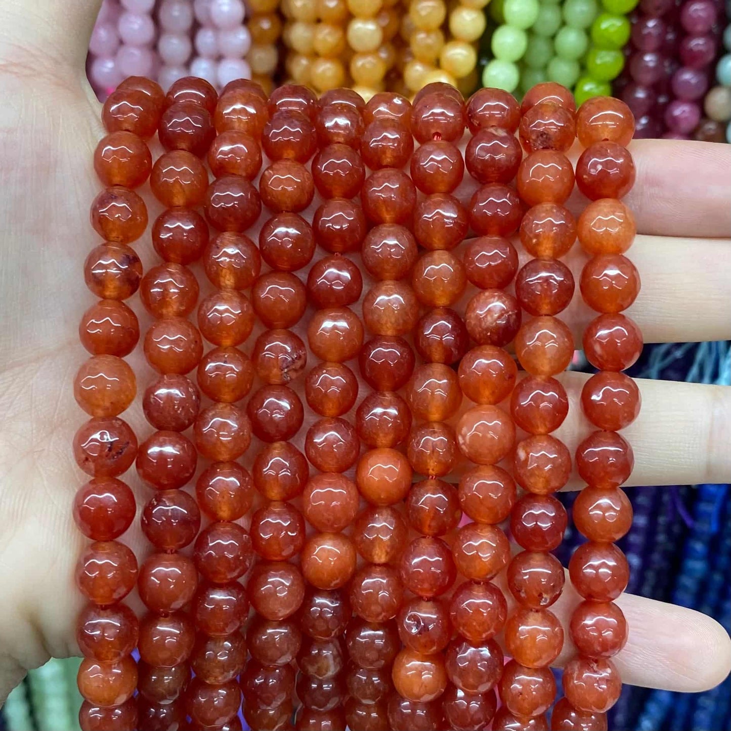 Color Jade Beads Faceted Round Beads 6mm/8mm/10mm