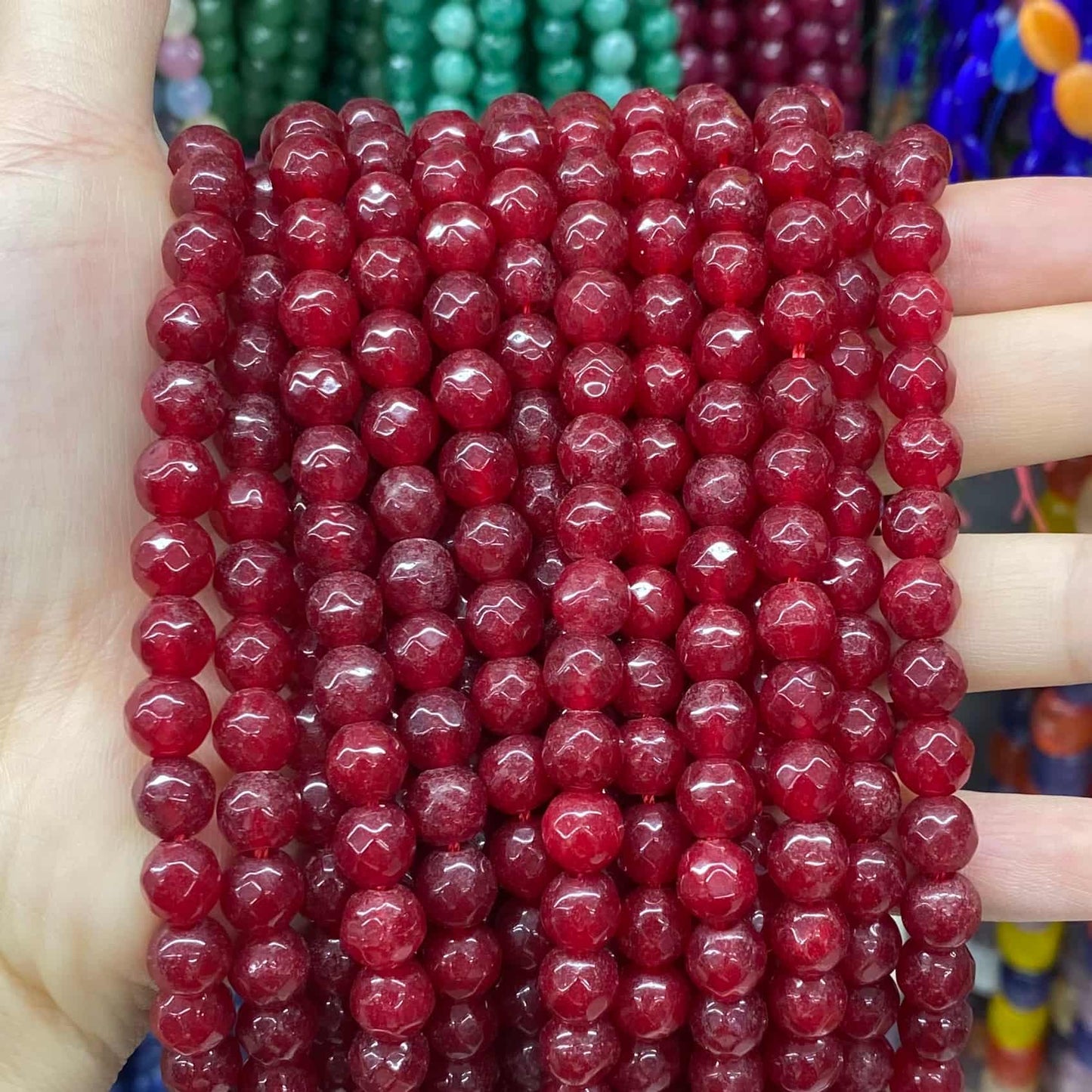 Color Jade Beads Faceted Round Beads 6mm/8mm/10mm