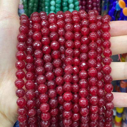 Color Jade Beads Faceted Round Beads 6mm/8mm/10mm