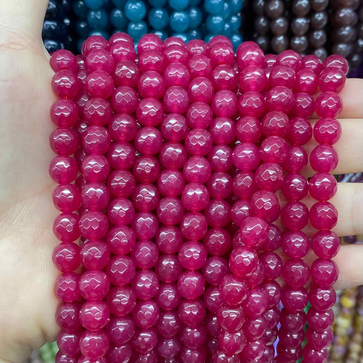 Color Jade Beads Faceted Round Beads 6mm/8mm/10mm