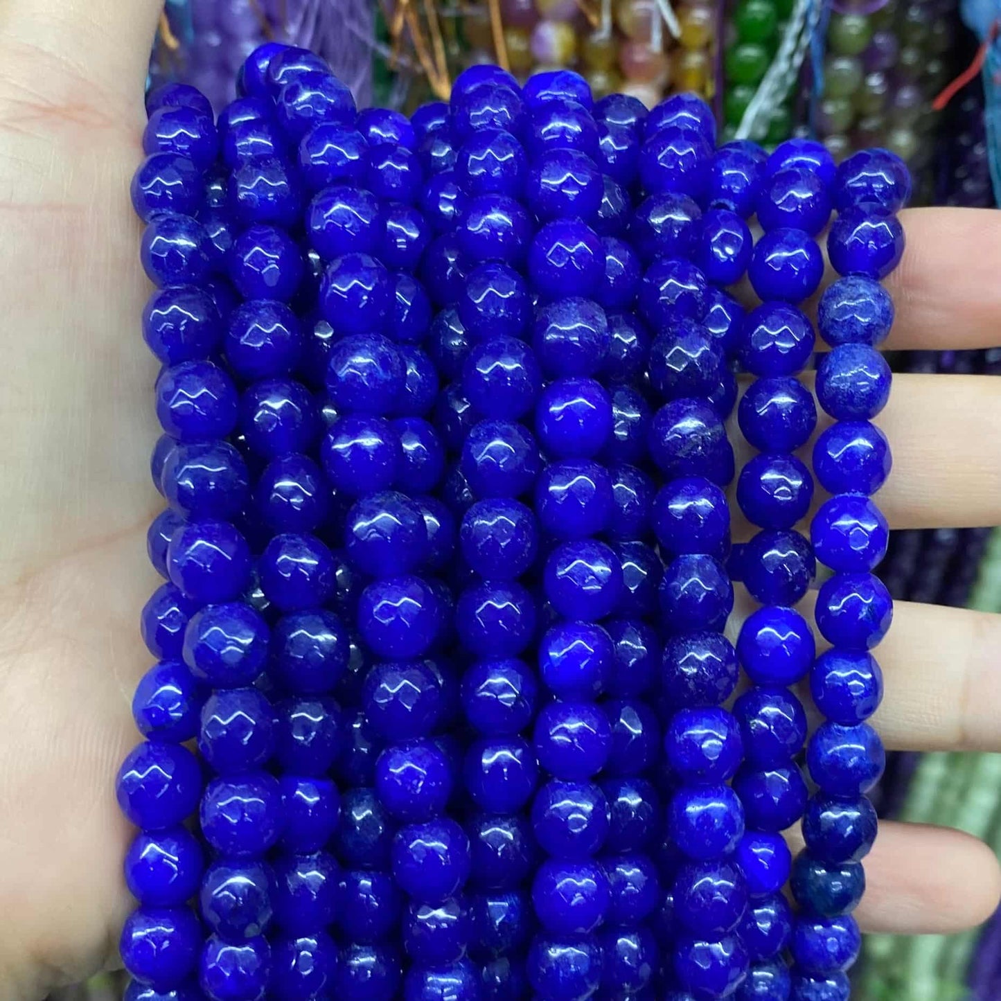 Color Jade Beads Faceted Round Beads 6mm/8mm/10mm