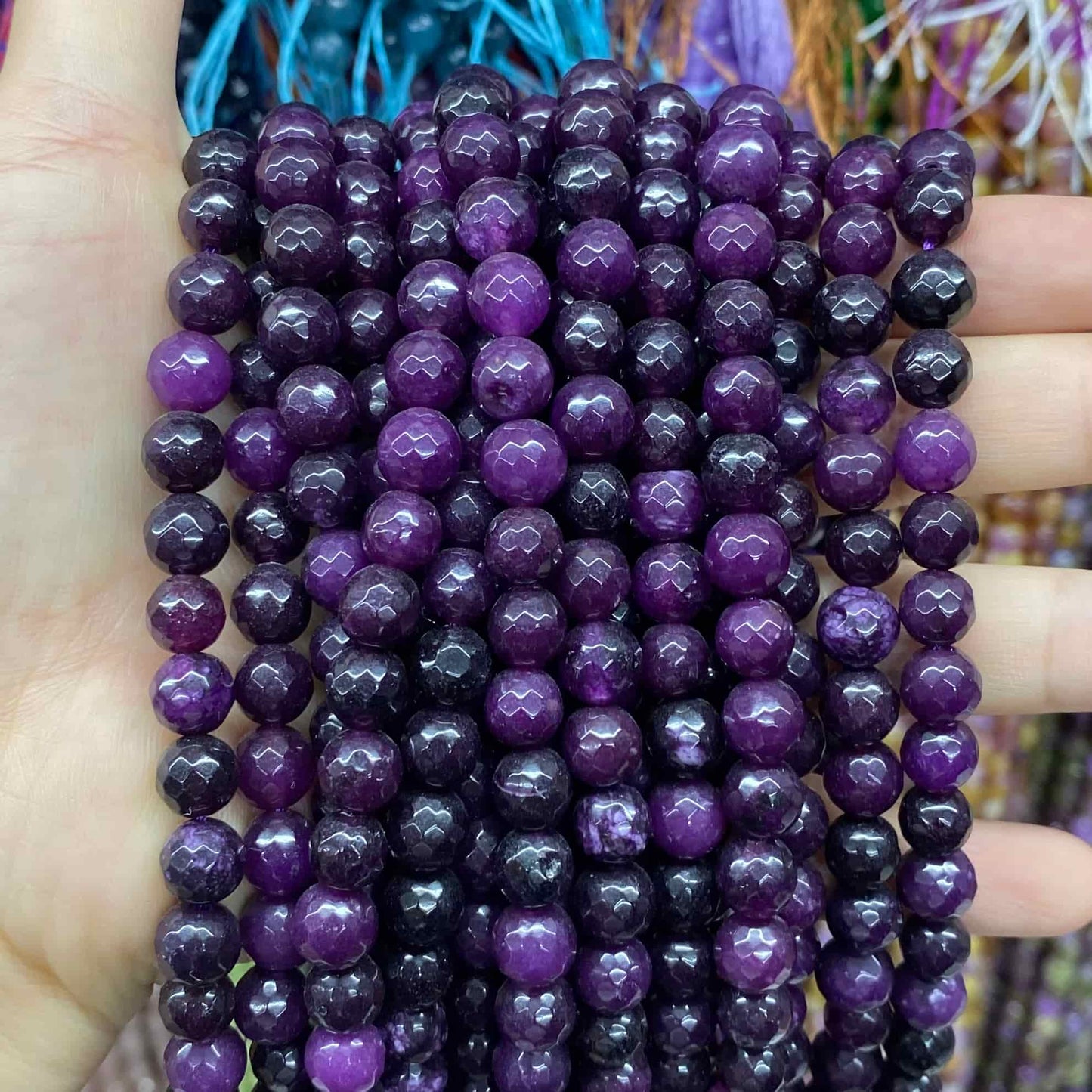 Color Jade Beads Faceted Round Beads 6mm/8mm/10mm