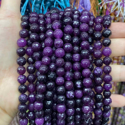 Color Jade Beads Faceted Round Beads 6mm/8mm/10mm