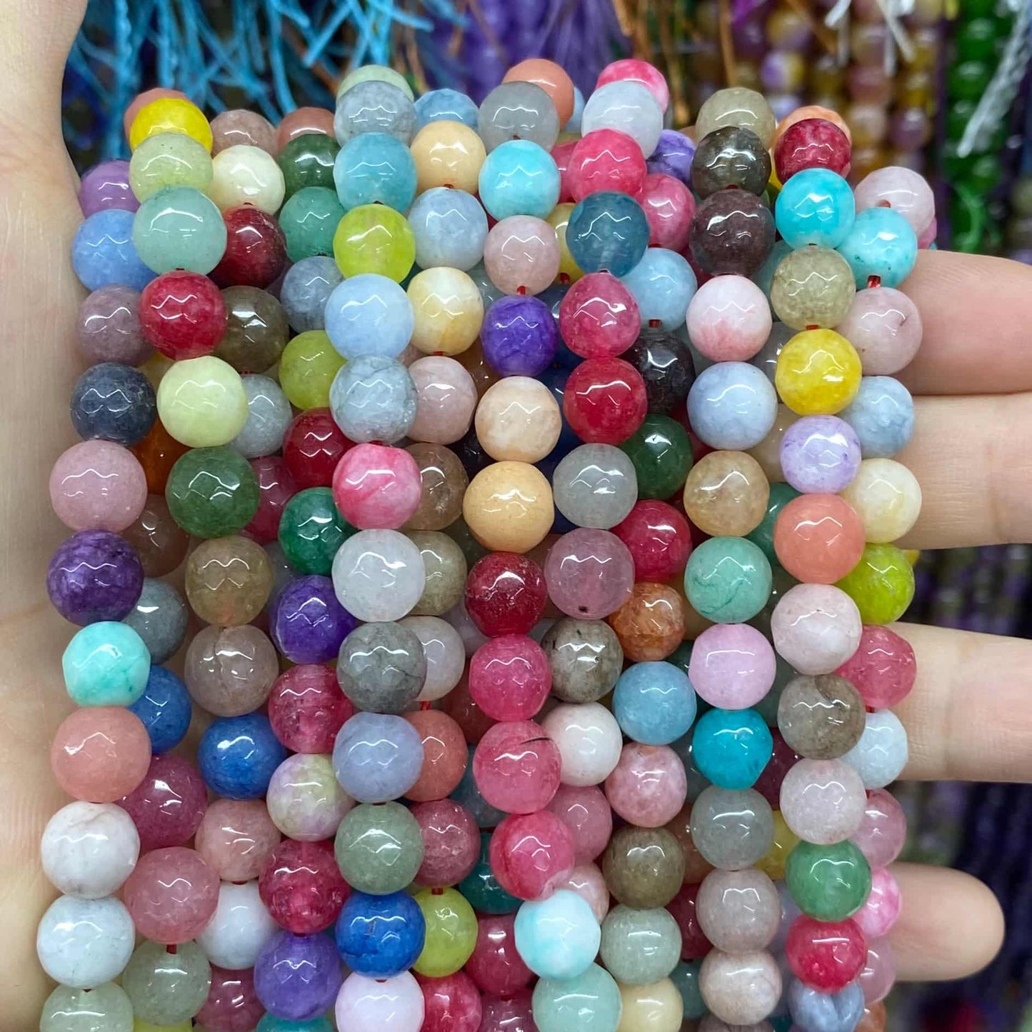 Color Jade Beads Faceted Round Beads 6mm/8mm/10mm