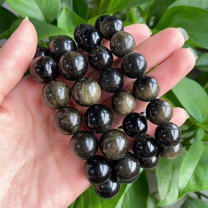 Big Size Golden Obsidian Bracelet