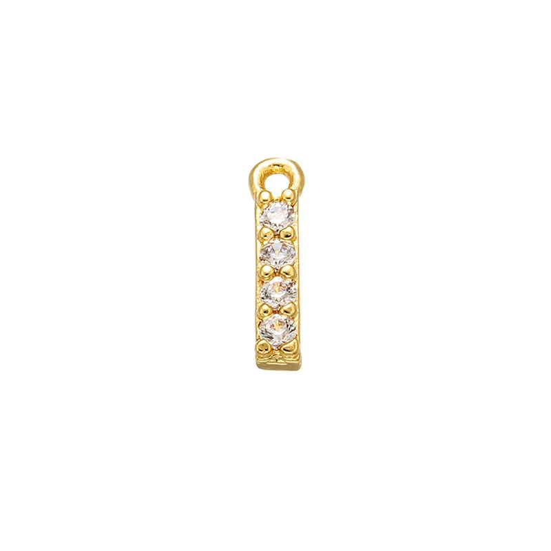 1PCS  Brass Cubic Zirconia 26 Letter Charms Pendants