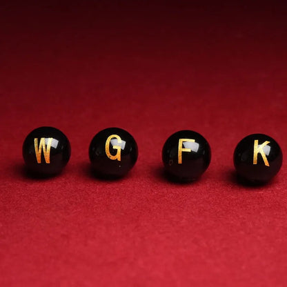 Natural Red Agate Beads - 26 Alphabet Loose Beads for Engraving Customization DIY
