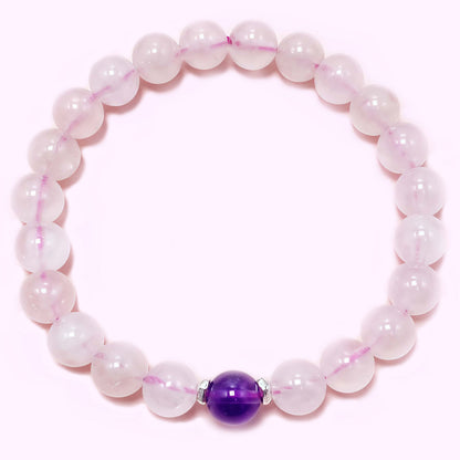 Natural Round Amethyst Crystal Bracelet for Love and Relationship