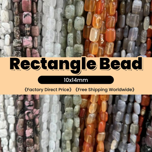 Smooth Rectangle Beads 10x14mm Quartz/Jasper/Agate/Crystal