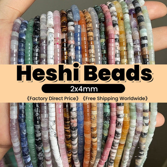 2x4mm Natural Gemstone Heishi Beads Crystal Agate Stone Disc Tyre Shape Beads Strand AAA Quality Gemstone Loose Beads for DIY Jewelry Making