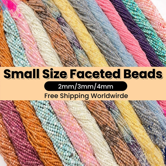 Natural Faceted Crystal Beads,2mm/3mm/4mm- Free Shipping