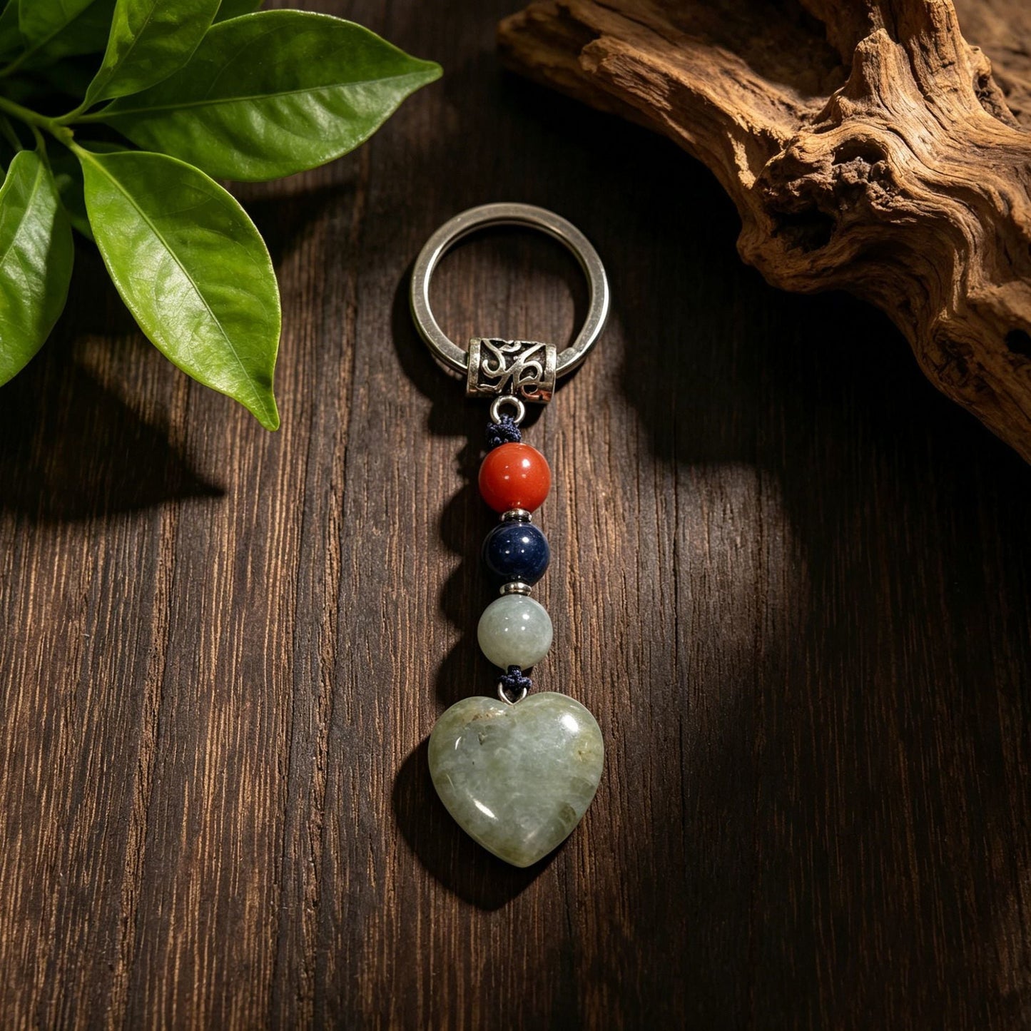 Healing Crystal Heart Shape Keychains Set
