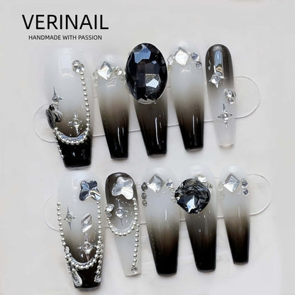 #1 Handmade Press On Nails Gothic nails/Smudged nails/Custom nails
