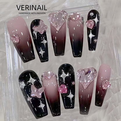 #1 Handmade Press On Nails Gothic nails/Smudged nails/Custom nails