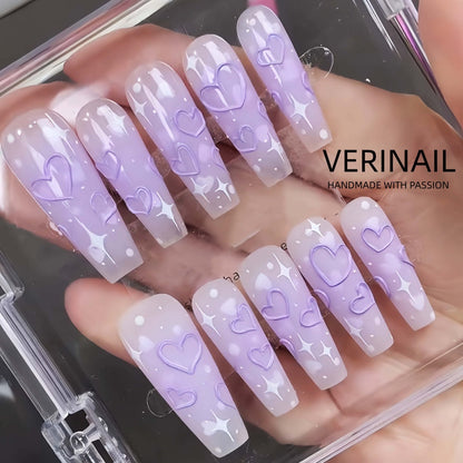 #3 Press-On Nails Box | Handmade | Reusable | Glitter + Gems + Floral | French Tips
