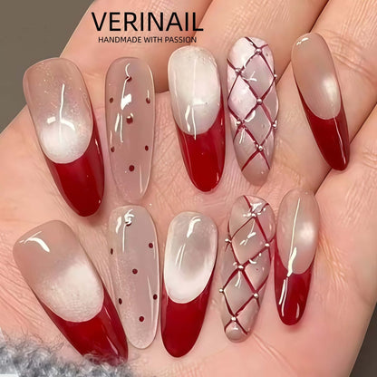 #3 Press-On Nails Box | Handmade | Reusable | Glitter + Gems + Floral | French Tips