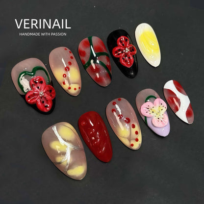 #3 Press-On Nails Box | Handmade | Reusable | Glitter + Gems + Floral | French Tips