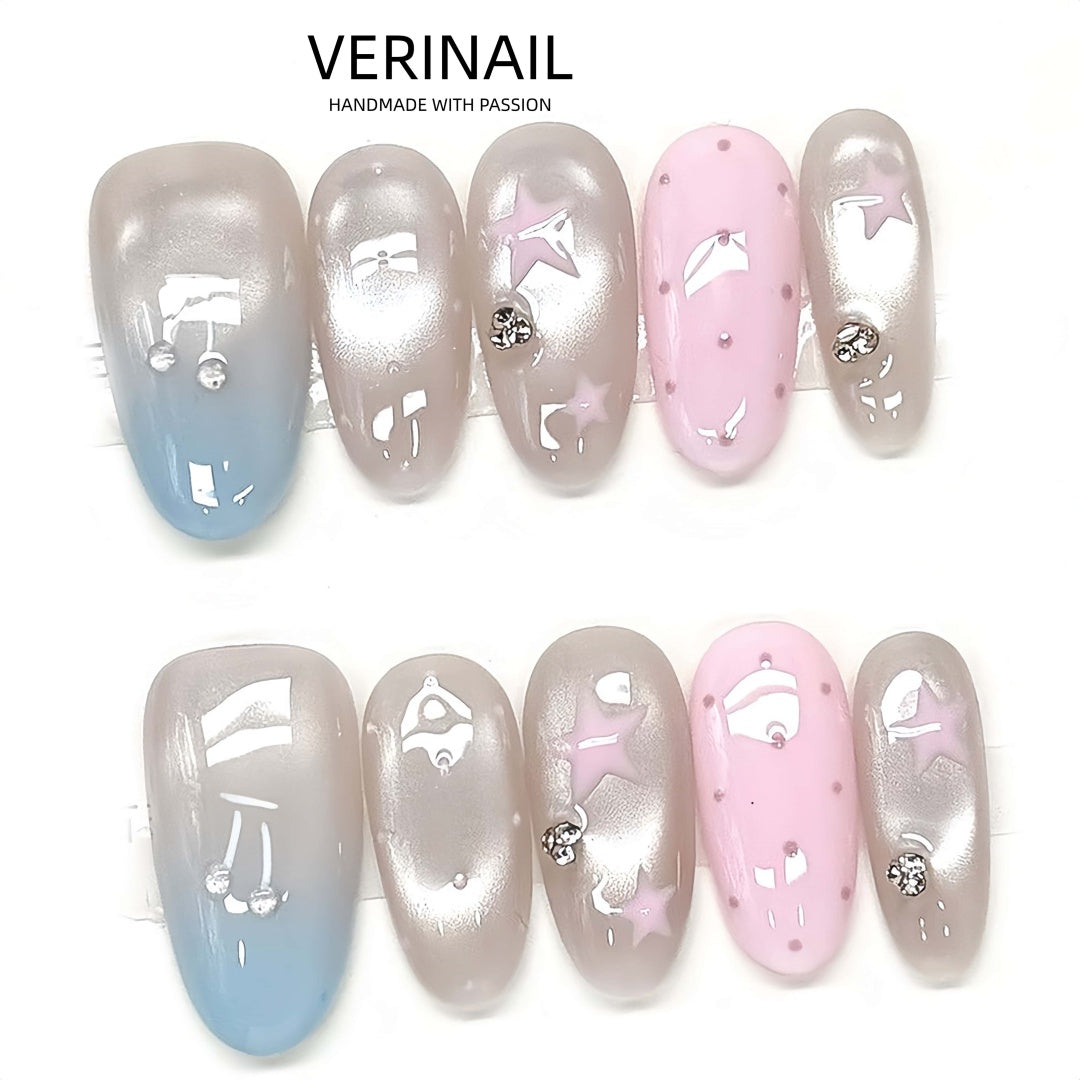 #1 Handmade Press On Nails Gothic nails/Smudged nails/Custom nails