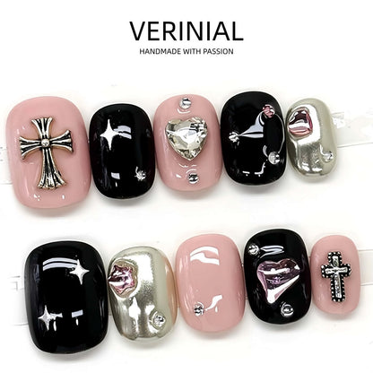 #1 Handmade Press On Nails Gothic nails/Smudged nails/Custom nails