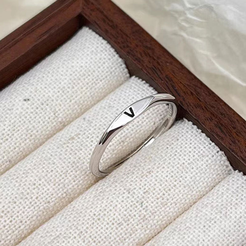 Silver Initial Signet Ring（Buy 3 Get 15% OFF）
