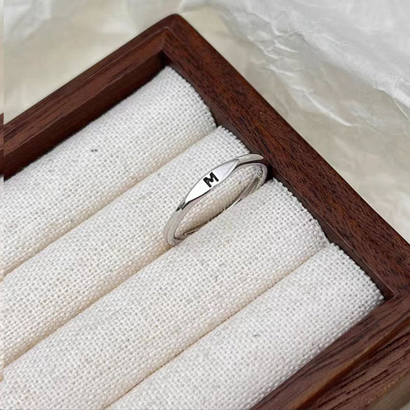 Silver Initial Signet Ring（Buy 3 Get 15% OFF）
