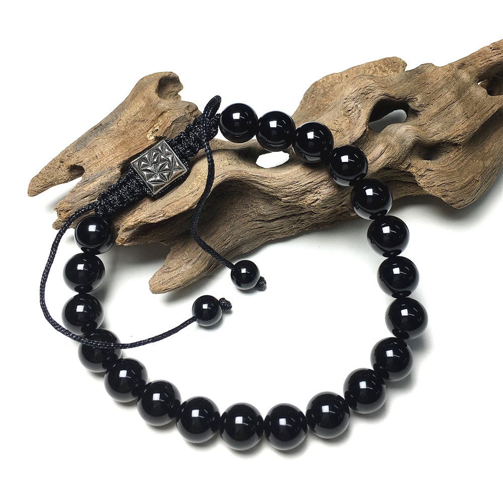 Black Onyx Natural Gemstone Balance Energy Handmade Bracelet