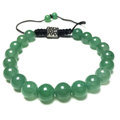 Natural Green Adventurine Gemstone Beads Bracelet Handmade Round Beaded Bracelet