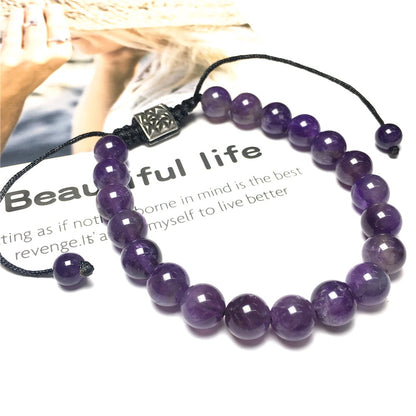 Amethyst Natural Gemstone Balance Energy Handmade Bracelet