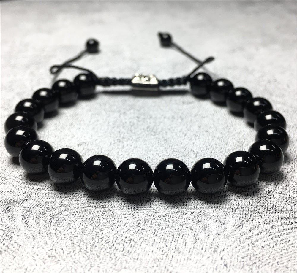 Black Onyx Natural Gemstone Balance Energy Handmade Bracelet