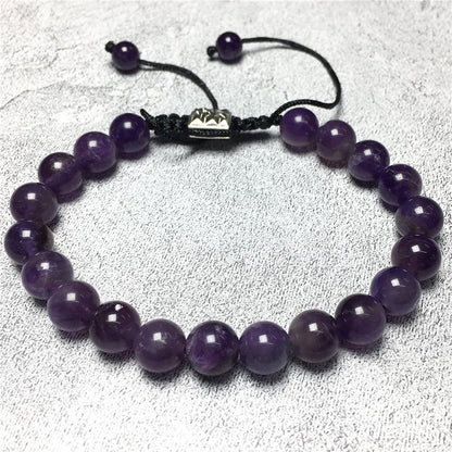 Amethyst Natural Gemstone Balance Energy Handmade Bracelet
