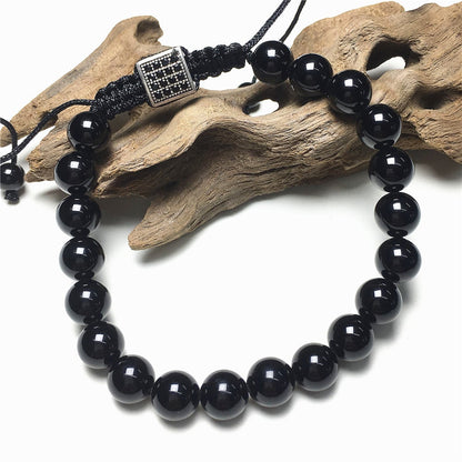 Natural Gemstone Adjustable Braid Rope Bangles Healing stone Beads Bracelets