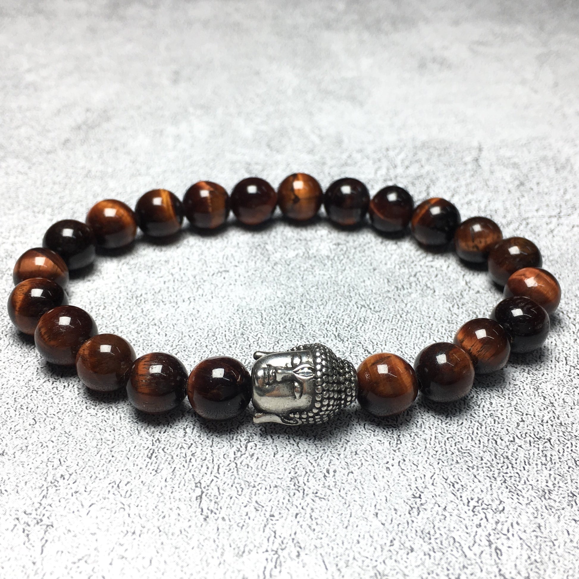 Red Tiger Eye Beaded Bracelets for Men Women Power Gemstone Unisex Adjustable Bracelets