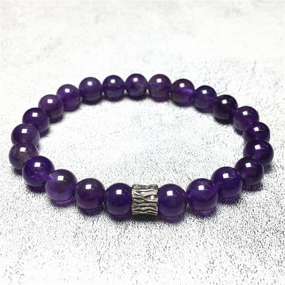 Amethyst Gemstone Beaded Adjustable Handmade Bracelet