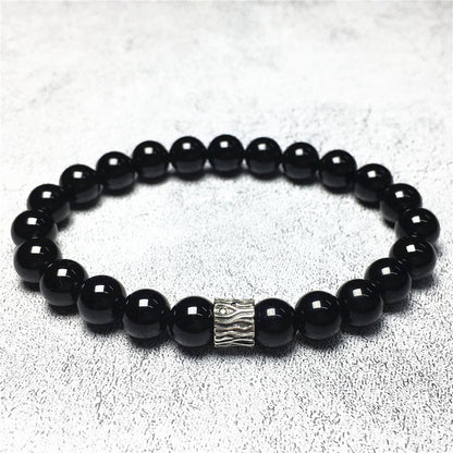 Black Onyx Gemstone Beaded Adjustable Handmade Bracelet