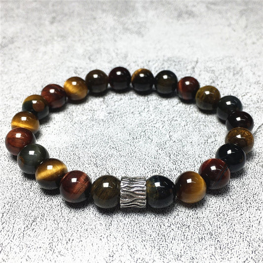 Multi Color Tigereye Gemstone Beaded Adjustable Handmade Bracelet