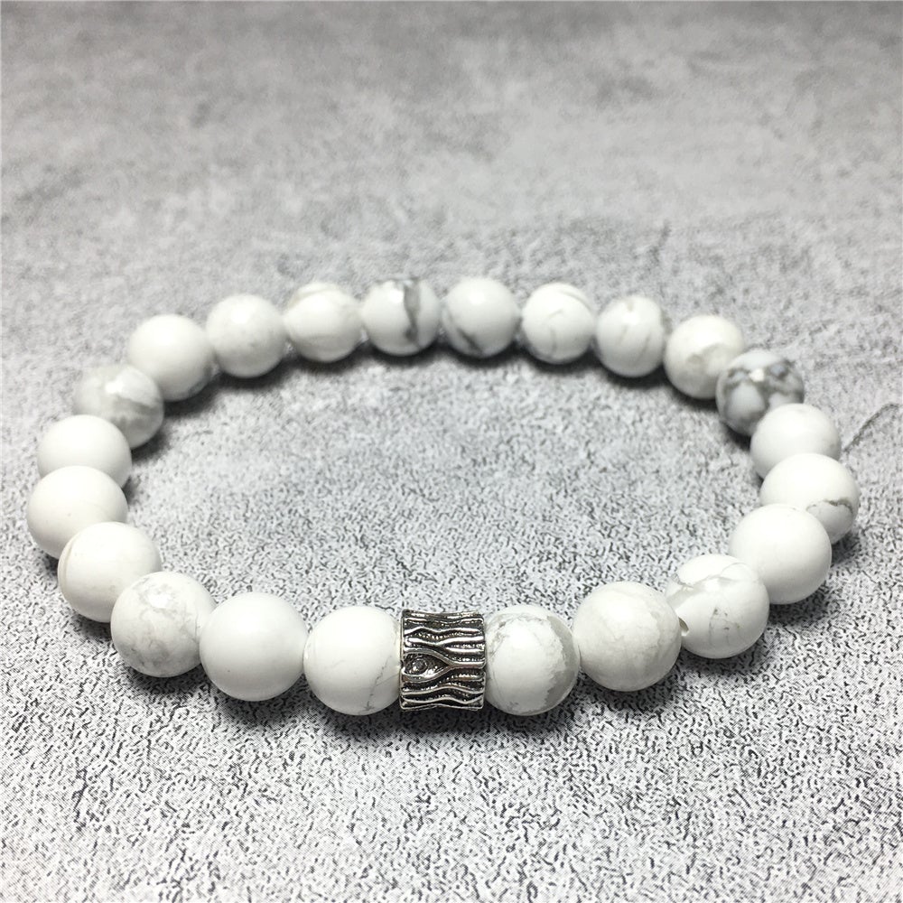 Howlite Gemstone Beaded Adjustable Handmade Bracelet